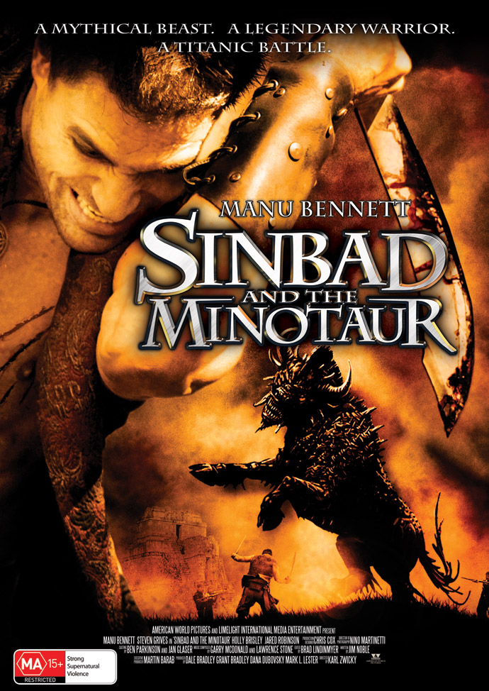 Sinbad and the Minotaur Film Poster --A Mythical Beast. ALegendary Warrior. A Titanic Battle.
