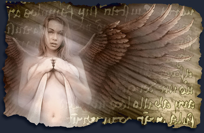 blonde female angel photographic manipulation