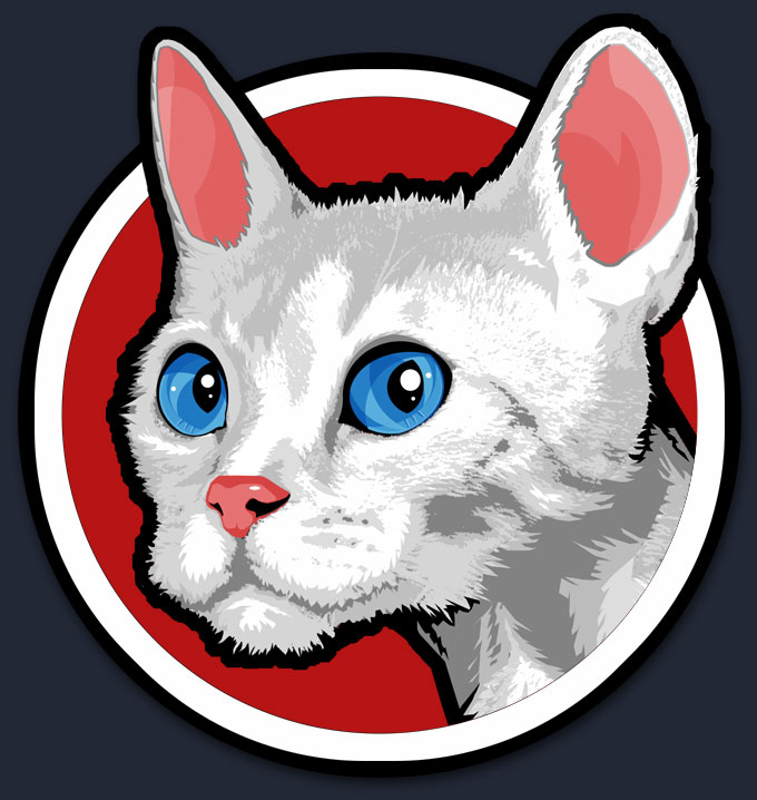 Realistic cat logo for Mediakin