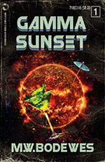 Gamma Sunset - Faux paperback Cover Art as advert for scifi short story.