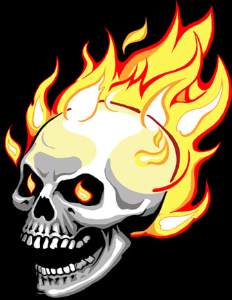 Flaming Skull sticker