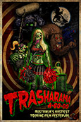 Trasharama 2016 : Sindee the undead chearleader, Ortiz the Lycanthropic Cameraman, Mike, sound guy from the black lagoon, the Zomb-Eye and KindliFresser the demonic shamblin' entertainer