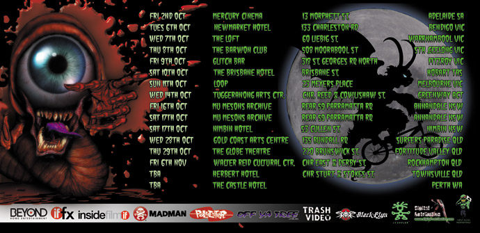 Trasharama agogo 2009 Tour-dates Flyer