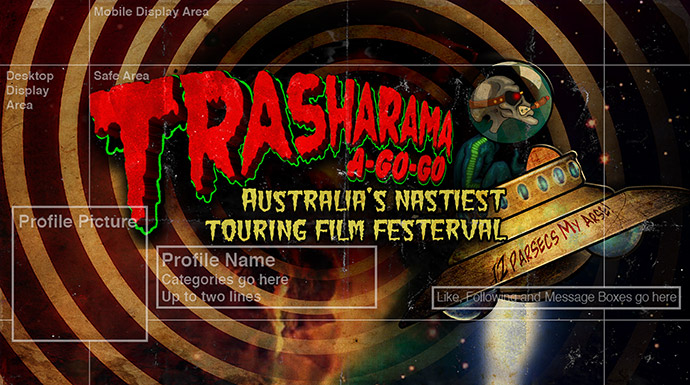 Facebook Header Art for the Trasharama agogo short film festival