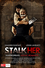 Poster designed as a distortion of couples photographic portraiture for the gender battle feature film: Stalkher (2014)