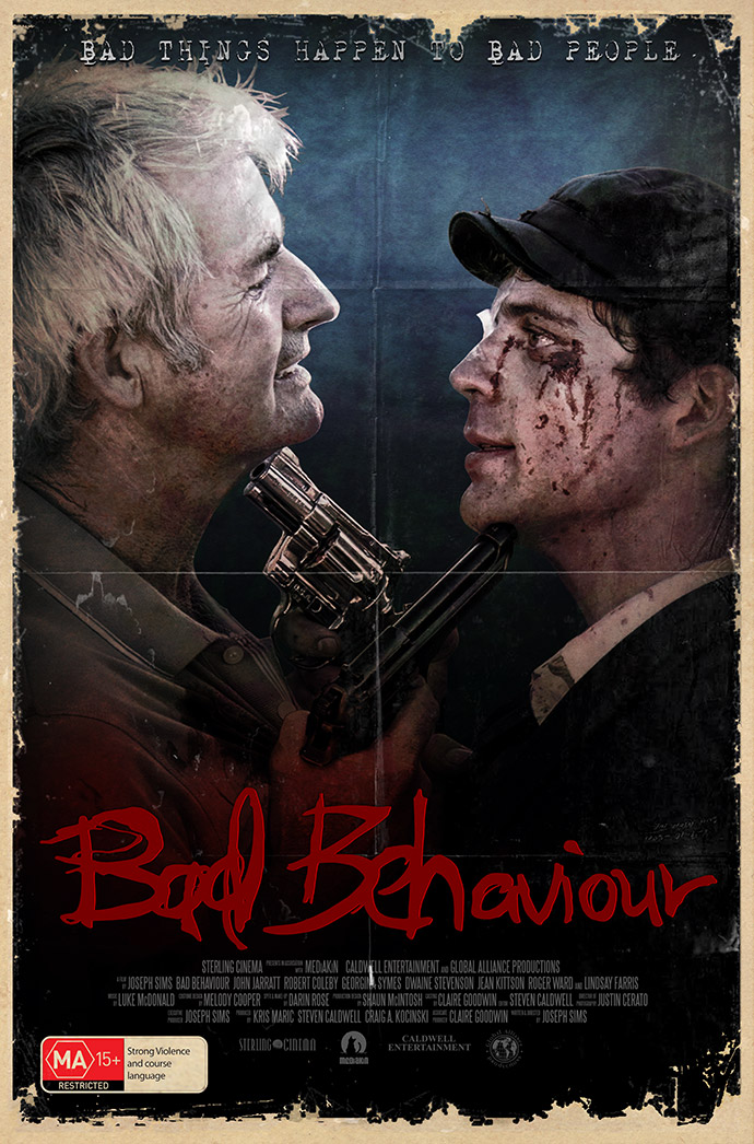 John Jarratt is Ricky Bartlett Versus Lindsay Farris as Peterson in Joseph Sim's Bad Behaviour