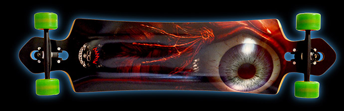 Trasharama a-go-go's Zombeye skateboard deck art
