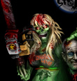 Sindee the undead cheerleader featuring the head of Steven Speilbergo