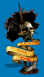 Artwork Created for undercarriage of custom skateboards