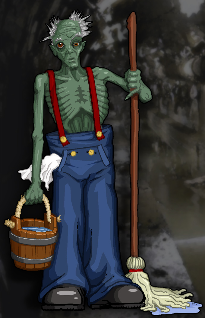 Gustav the  Zombie Janitor