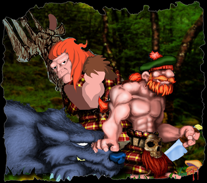 Mad clansman and his wee pet