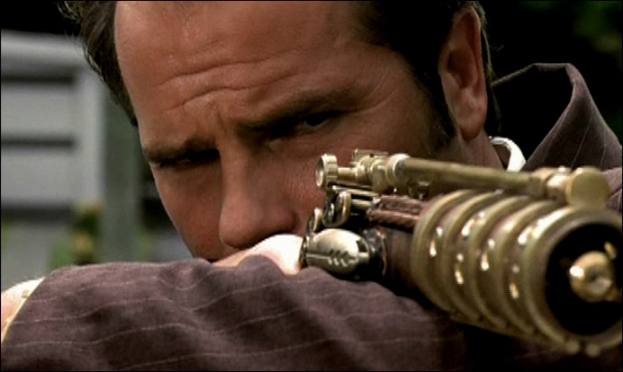Cal Numan (Clayton Rohner) sizes up an undead target