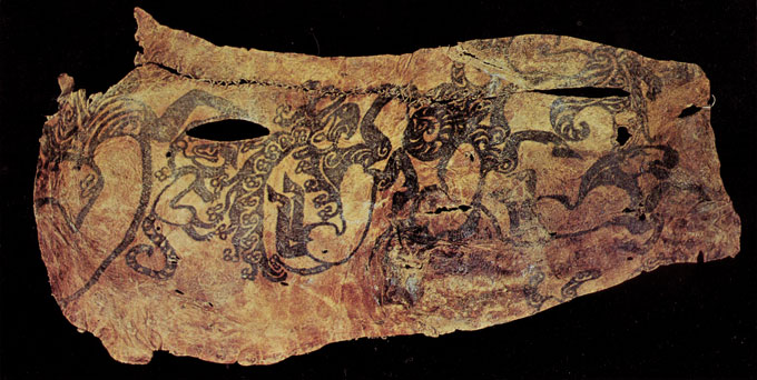 tattooed skin Altay, Pazyryk II 5th-4th century BC tattooed skin Altay, Pazyryk II 5th-4th century BC