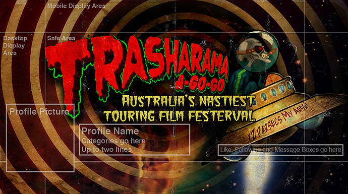 Facebook Header Art for the Trasharama agogo short film festival